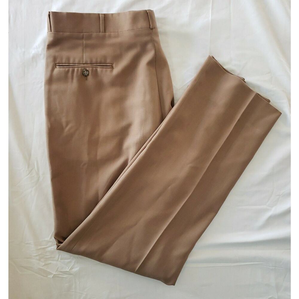 Vintage Higgins Slacks 70's Golf Lounge Pants Mens 40x31 Tan Made in USA